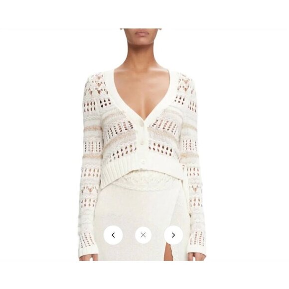 Jonathan Simkhai Joyce Cardigan Bone Multi Womens Size Medium - Picture 1 of 9